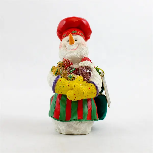 Roman Inc Snowman Chef with Santa Bag Figurine - Collectible New