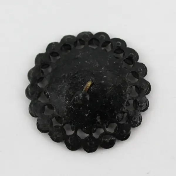 Antique Victorian Black Glass Faceted Design Button 1-1/2"