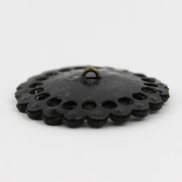 Antique Victorian Black Glass Faceted Design Button 1-1/2"