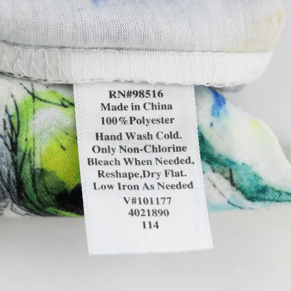 Coldwater Creek Peacock Feather Quarter Length Sleeves Blouse Women's Size 1X