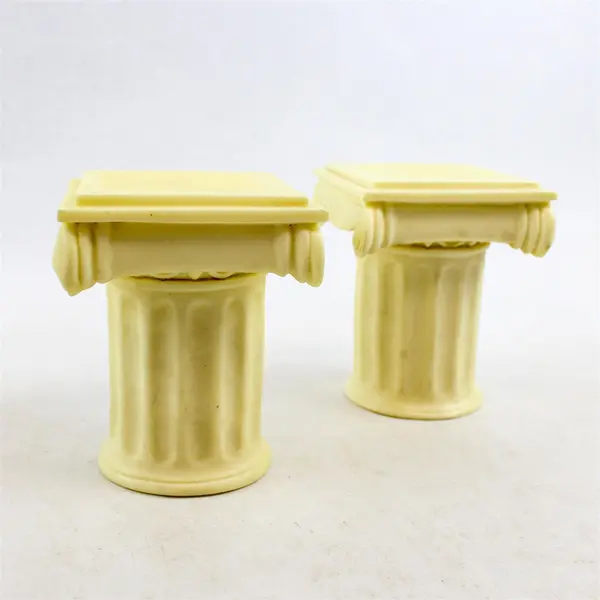 Set of 2 Roman Inc. Classic Greek Column Display Stands Risers Resin 4in