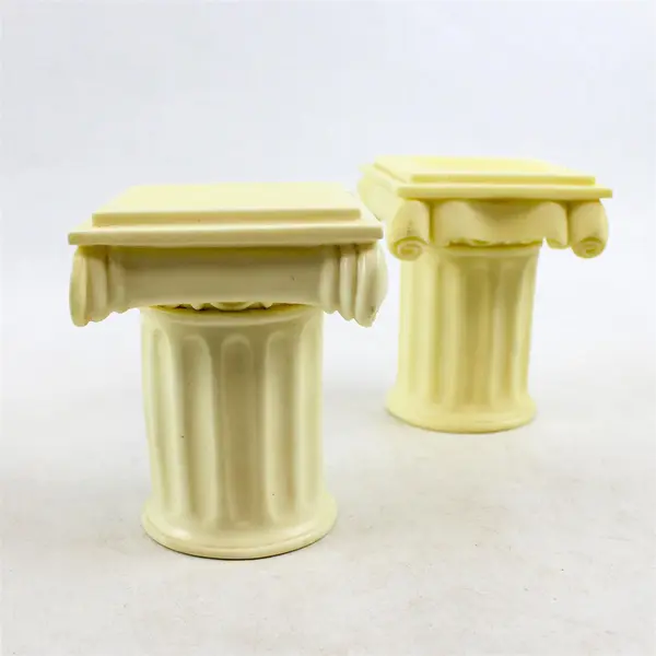 Set of 2 Roman Inc. Classic Greek Column Display Stands Risers Resin 4in