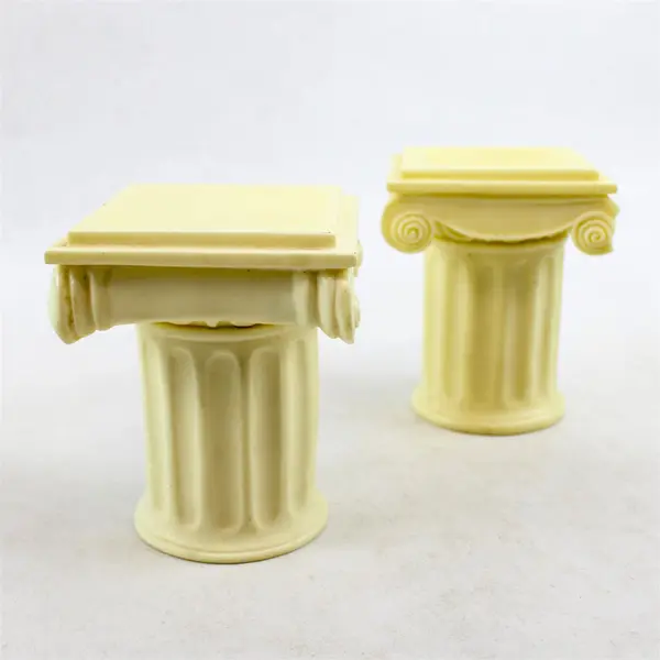Set of 2 Roman Inc. Classic Greek Column Display Stands Risers Resin 4in