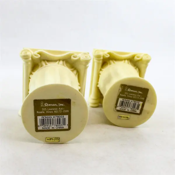 Set of 2 Roman Inc. Classic Greek Column Display Stands Risers Resin 4in