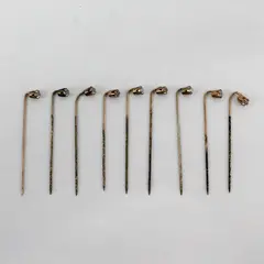 Lot of 9 Antique Clear Rhinestone Stick Pins FLAWED