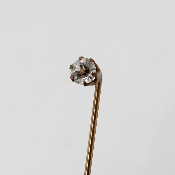 Lot of 9 Antique Clear Rhinestone Stick Pins FLAWED