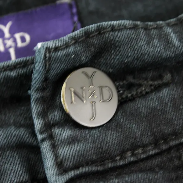 NYDJ Solid Black Color Jeans Straight Legged Bedazzled Butt Women's Size 12