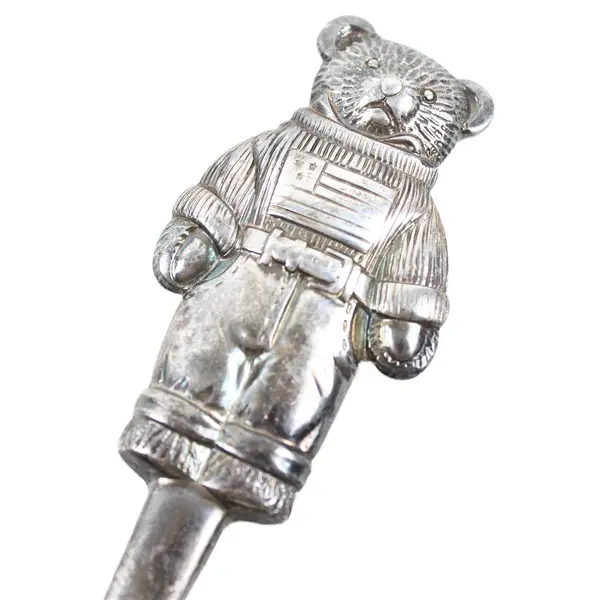 Ralph Lauren Polo Bear Collection Silver-plate Infant Feeding Spoon 5.75" Rare
