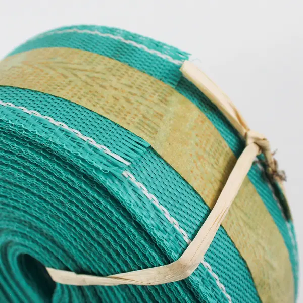 Roll Of Vintage 2.25 Inch Turquoise With White Stripes  Lawn Chair Webbing