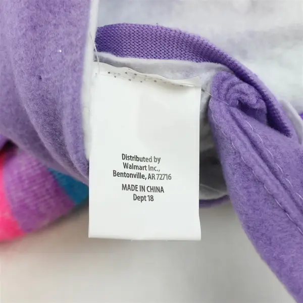 Holiday Time 3D Purple Unicorn Christmas Stocking 20in Gold Horn Plush