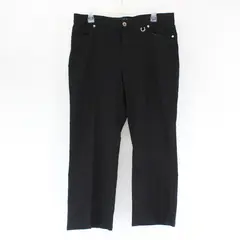 Simon Chang Denim Solid Black Color High Waisted Loose Fit Pants Women's Size 14