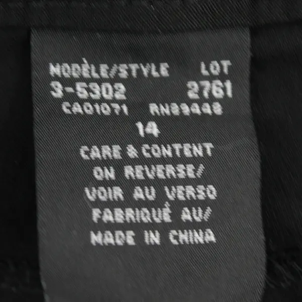 Simon Chang Denim Solid Black Color High Waisted Loose Fit Pants Women's Size 14