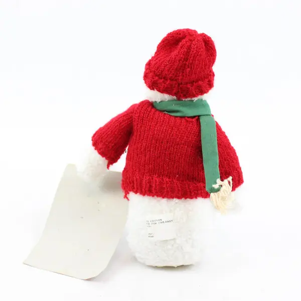 World Bazaars Snowman Figurine Red Sweater 7in Holiday Collectible - New