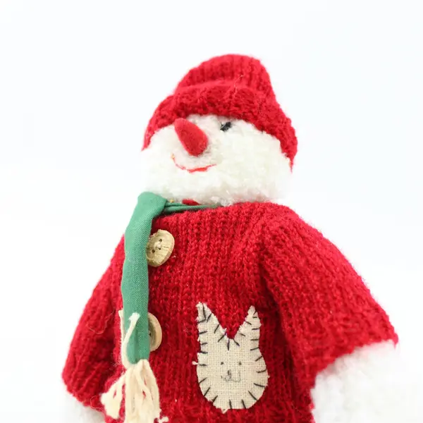 World Bazaars Snowman Figurine Red Sweater 7in Holiday Collectible - New