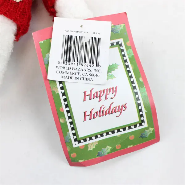 World Bazaars Snowman Figurine Red Sweater 7in Holiday Collectible - New