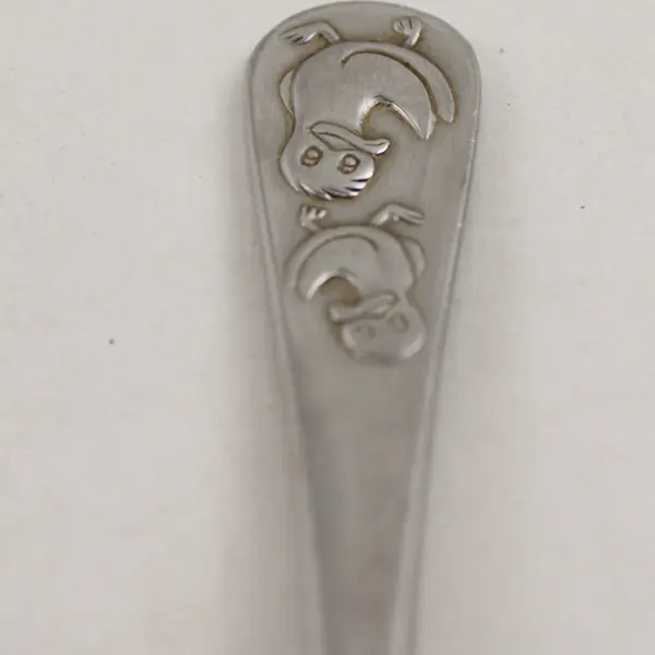Keltum Stainless Steel Unknown Rare HTF Pattern Youth Spoon 5.25" Good