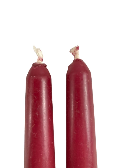 Lot of 4 Vtg Red Burgundy Taper Dinner Candles Home Decor Holiday Unlit 6-8 Inch