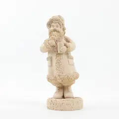 Rustic Father Christmas Resin Figurine Light Brown 6 in Holiday Decor