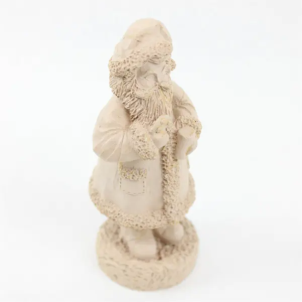Rustic Father Christmas Resin Figurine Light Brown 6 in Holiday Decor