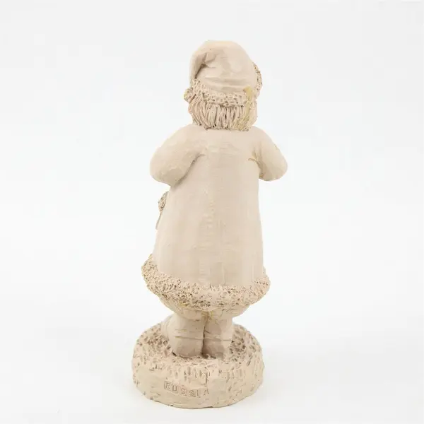 Rustic Father Christmas Resin Figurine Light Brown 6 in Holiday Decor