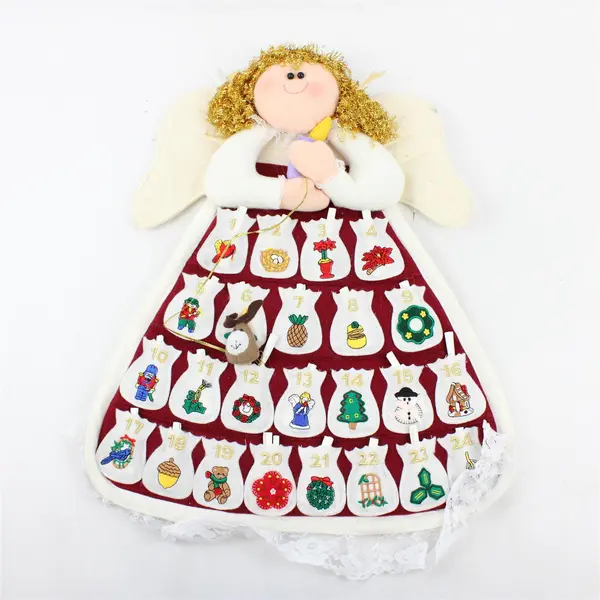 Angel Wall Hanging Advent Calendar Holiday Home Decor with Donkey Marker