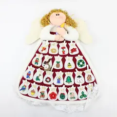 Angel Wall Hanging Advent Calendar Holiday Home Decor with Donkey Marker