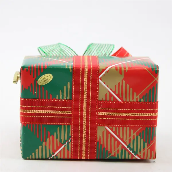 Kurt S. Adler Santa's World Green Red Christmas Gift Box - New