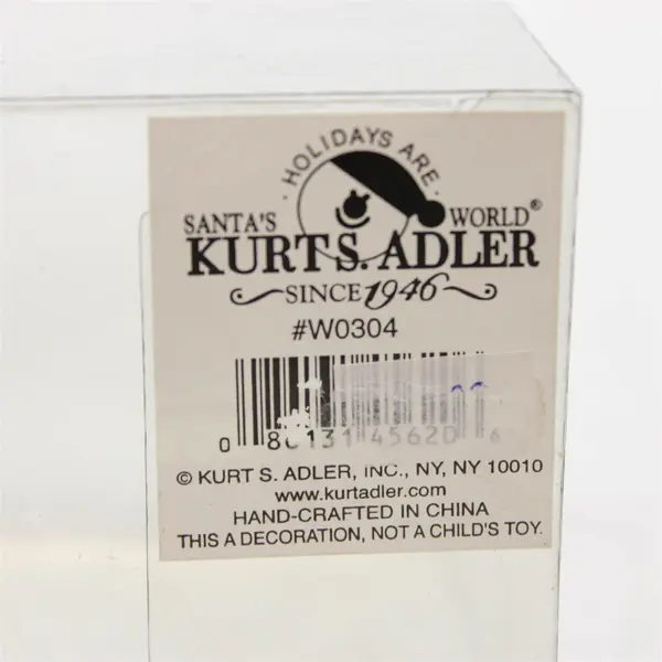 Kurt S. Adler Santa's World Gold & Gold Sparkle Ribbon Christmas Gift Box - New