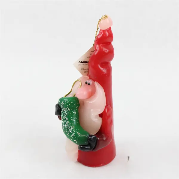 Vintage Northern Lights Wee Wizards Santa & Stocking Candle - Holiday New