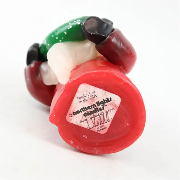 Vintage Northern Lights Wee Wizards Santa & Stocking Candle - Holiday New