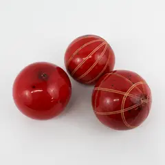 Set Of 3 Unbranded Solid Red Color Ceramic Home Decor Balls/Orbs 4" Diameter