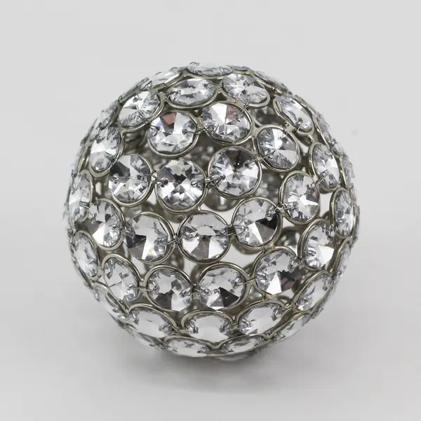 Set Of 3 Unbranded Blue White Glitter Home Decor Balls/Orbs 4.25" Diameter