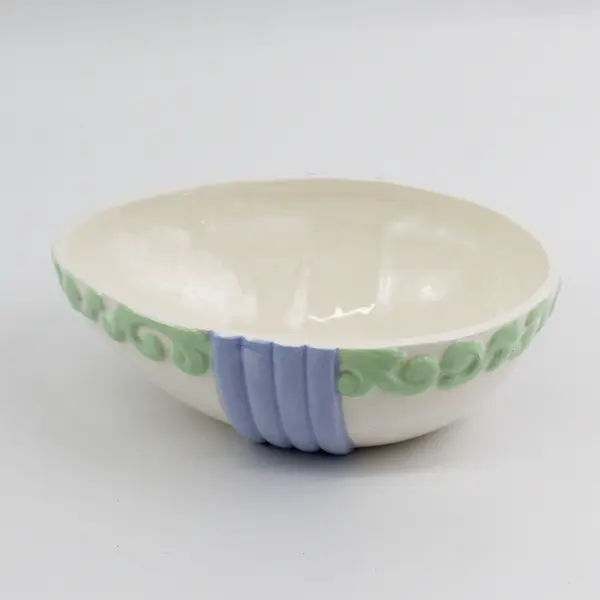 Vintage Easter Egg Ceramic Candy Dish Lidded Floral Bow