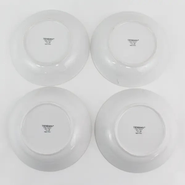 Set Of 4 Tienshan Fine China Deck The Halls 7 1/2” Christmas Soup Bowls 