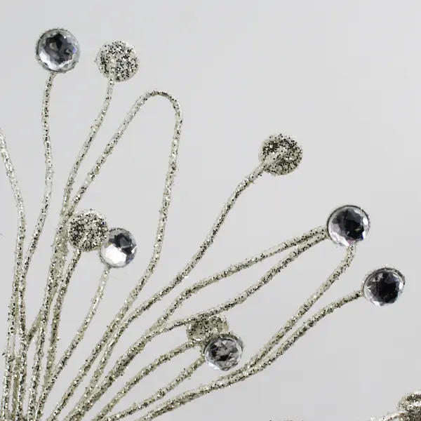 Unbranded White Glitter Bedazzled Metal  Snowflake Tree Topper 14" Tall 10" Wide