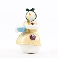 New Donna Little Enesco 1998 Snowman Figurine Baking Mixing Bowl Kitchen