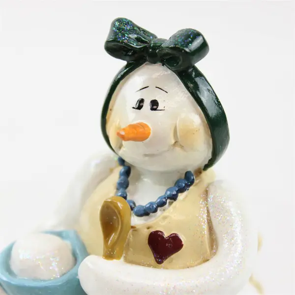 New Donna Little Enesco 1998 Snowman Figurine Baking Mixing Bowl Kitchen