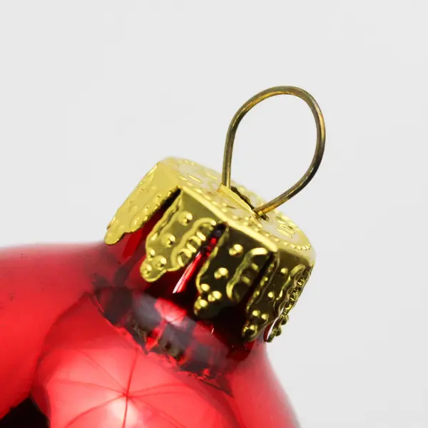 Set Of 12 Unbranded Small Glass Hanging Ornament Balls 2" Diameter 6 Red 6 Green