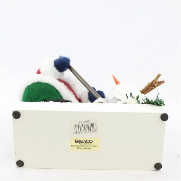 Enesco Santa with Shovel & Snowman Figurine 8in Holiday Collectible New