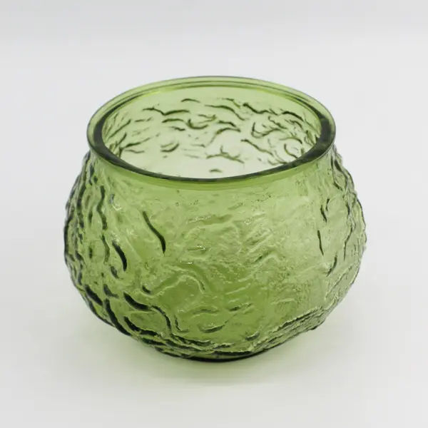 E. O. Brody Company Solid Emerald Green Color Glass Decorative Bowl/Vase 5" Tall