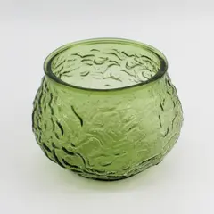 E. O. Brody Company Solid Emerald Green Color Glass Decorative Bowl/Vase 5" Tall