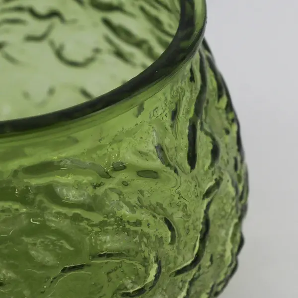 E. O. Brody Company Solid Emerald Green Color Glass Decorative Bowl/Vase 5" Tall