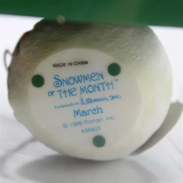 Vintage 1998 Roman, Inc. Snowmen of the Month - March