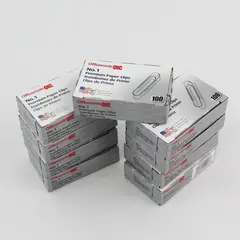 Lot Of 9 Officemate OIC No. 1 Premium Paper Clips Box Of Set Of 100 U.S.A Made