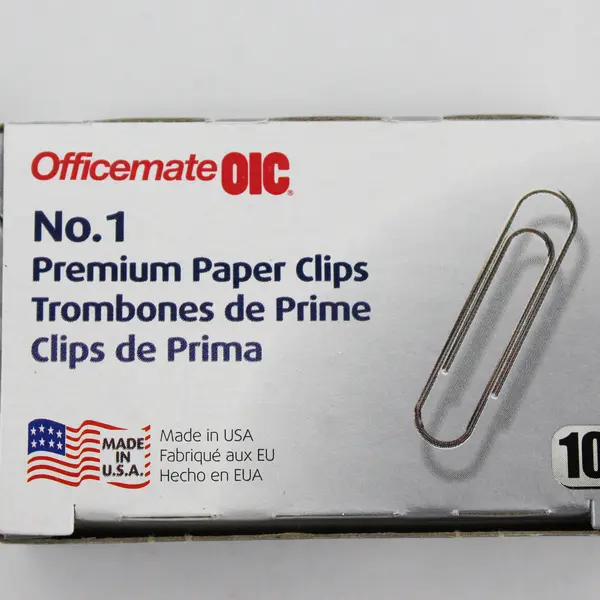 Lot Of 9 Officemate OIC No. 1 Premium Paper Clips Box Of Set Of 100 U.S.A Made