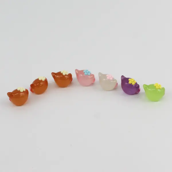 Lot of 7 Small Kirby Figures Glow in the Dark Resin Miniatures DIY Keychain Toy