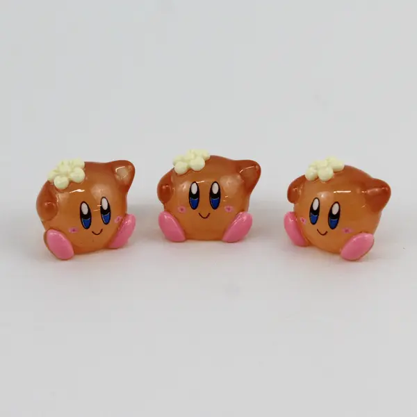 Lot of 7 Small Kirby Figures Glow in the Dark Resin Miniatures DIY Keychain Toy