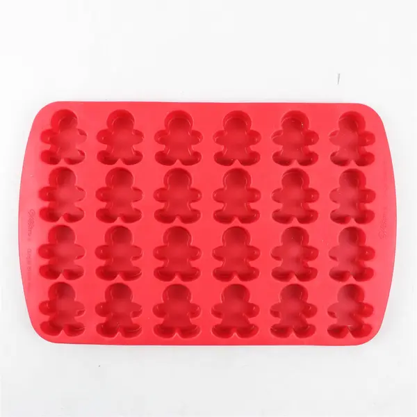 Wilton Silicone Petite Treat Mold, 24 Gingerbread Boy Cavities, 500°F Safe New