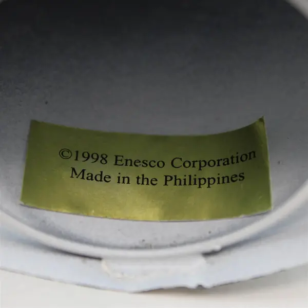 Vintage 1998 Enesco Metal Snowman with Drum Holiday Figurine 8.25in