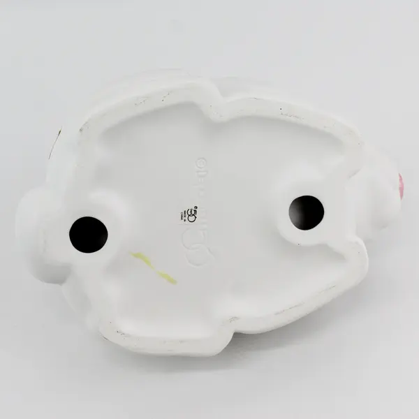 Department 56 Ceramic Bunny Rabbit Figure Basket with Handle Easter Candy Dish